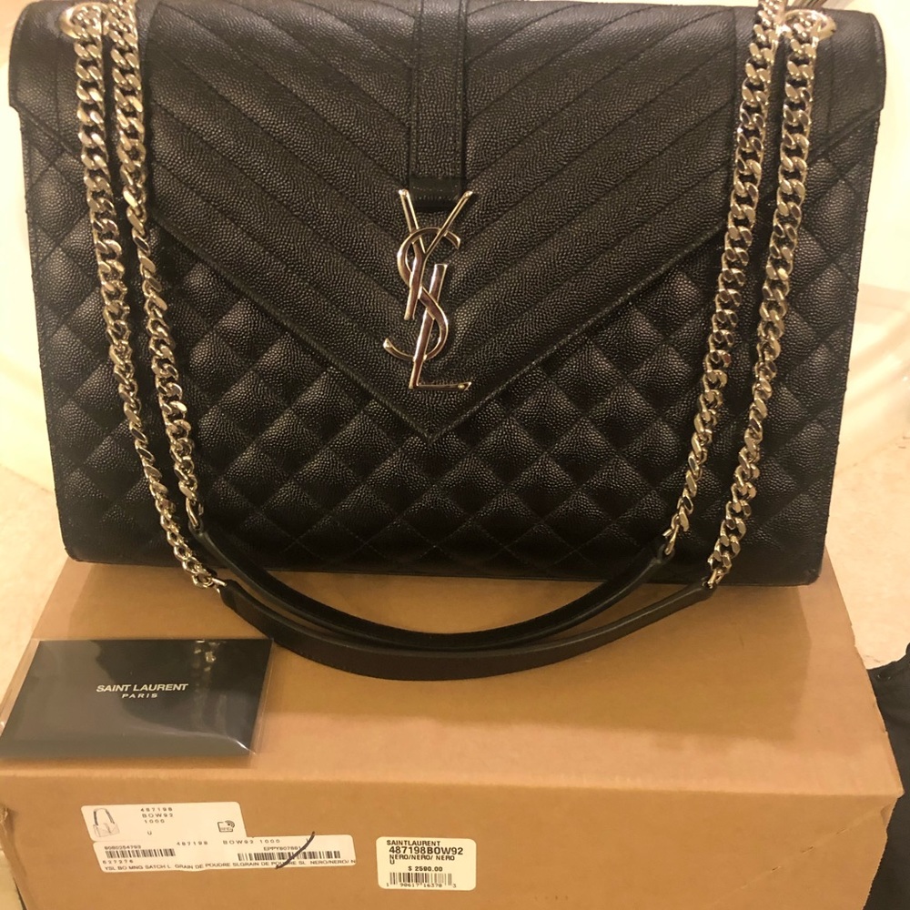 YSL ENVELOPE LARGE BAG IN MIX MATELASSÉ GRAIN